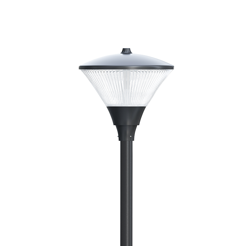 Anti-glare LED post top luminaires with poles