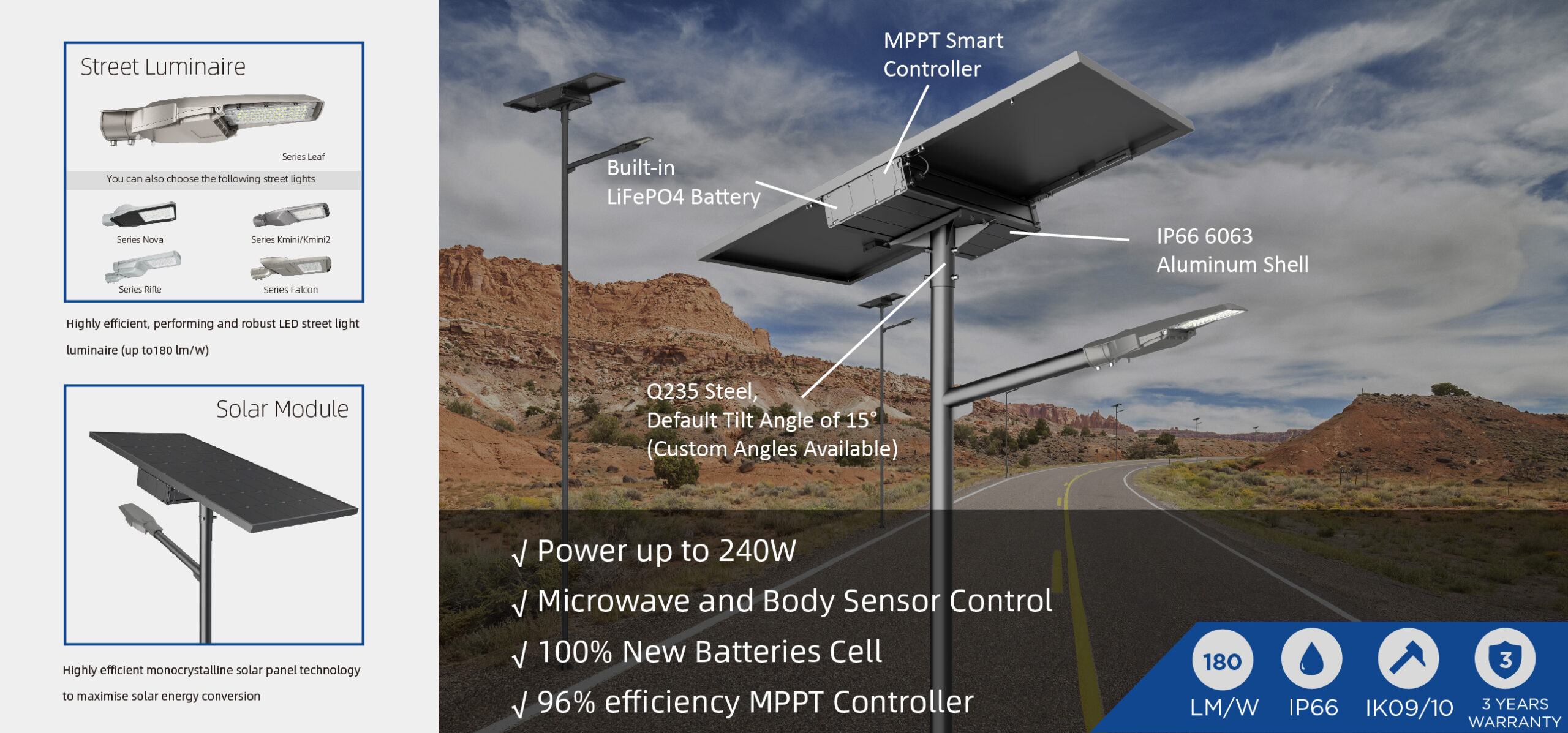 Semi Integrated Solar Street Light