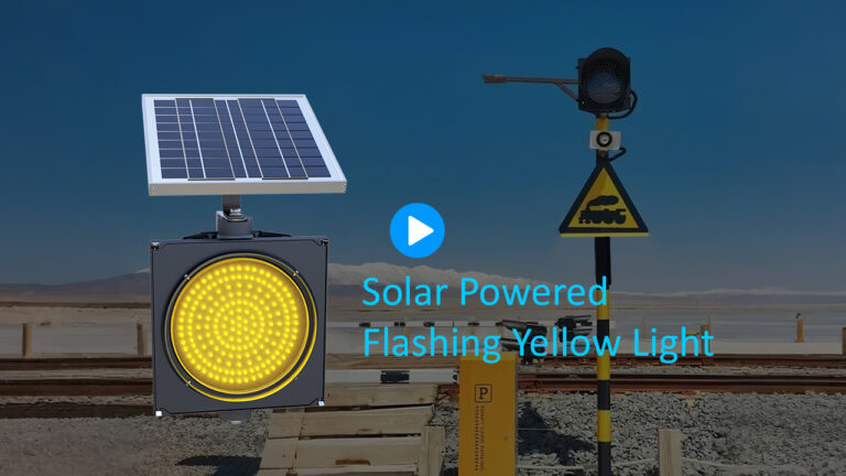 Solar Powered Flashing Yellow Light